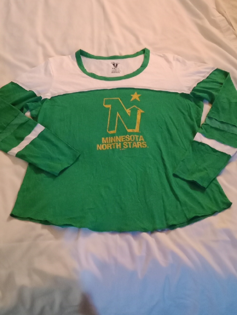 Minnesota North Stars Green & White Long Sleeve Jersey Tee